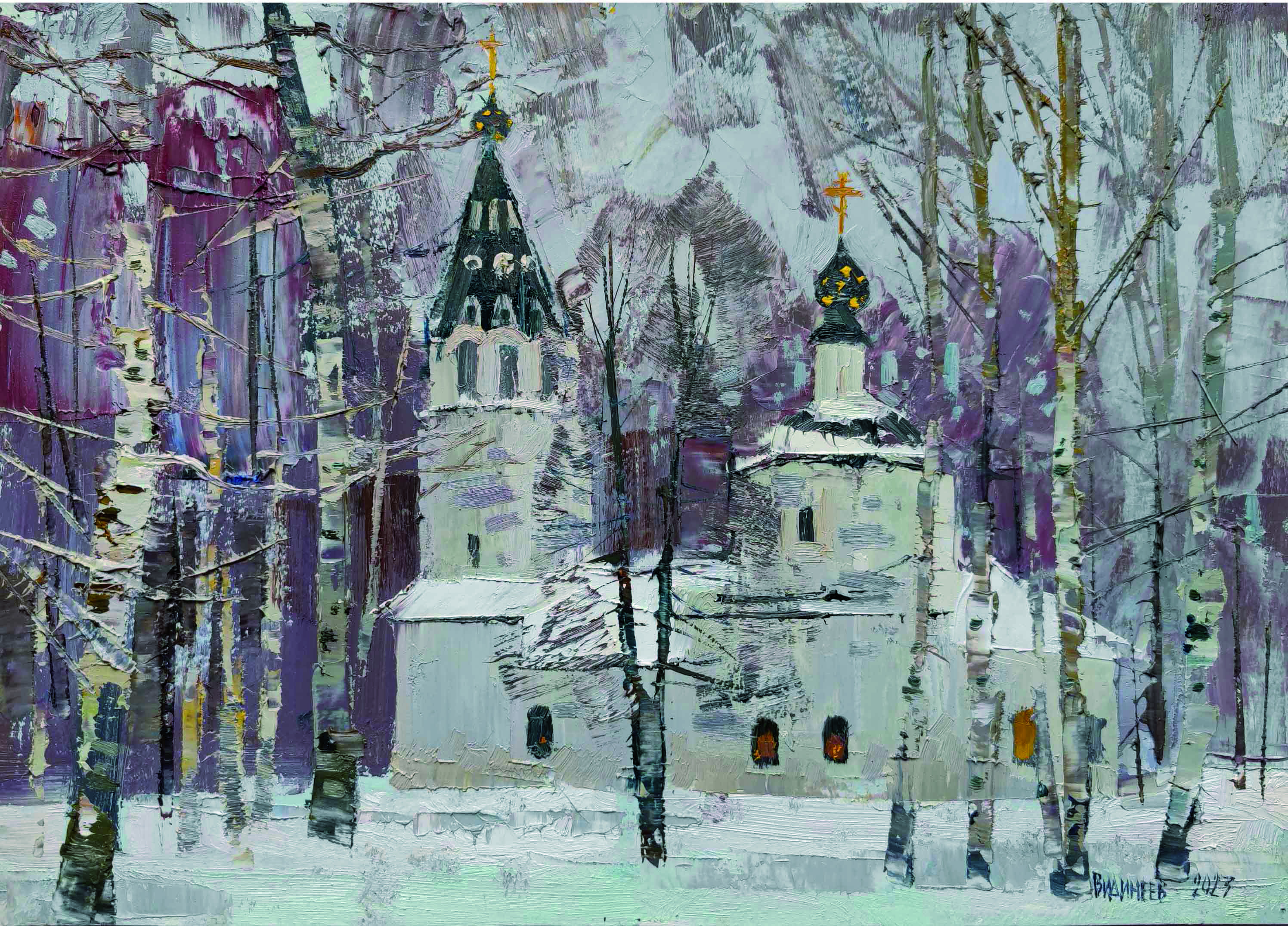 Среди зимних берёз